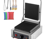 Commercial Sandwich Press Grill Griddle Panini Maker Grooved Steak NonSt... - $185.99