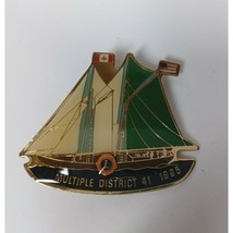 Vintage 1995 Lions Club Multiple District 41 Sailboat Lapel Hat Pin - $6.44