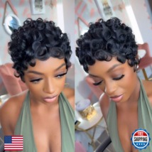 VRZ Pixie Cut Wigs for Black Women Brazilian Curly Pixie Cut Wig Human H... - $43.23