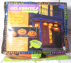 2002 Celebrites 3 Glowing Jolly Jack O Lanterns Inflatable Party Lights New READ - £29.45 GBP