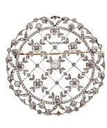 Antique Victorian RoseCut Diamond Circle Brooch Handmade Brooch Edwardia... - $477.32 CAD