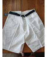 Savane Size 38 White Men&#39;s Dress Shorts With Belt-Brand New-SHIPS N 24 H... - £42.05 GBP