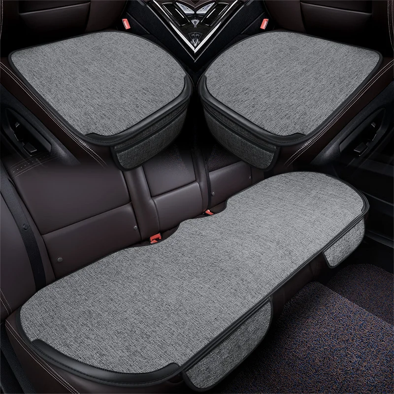 Flax Car Seat Covers Front Rear Full Set Choose Car Seat Cushion Linen Fabric - £13.10 GBP+