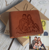 Personalized Engraved Photo Wallet. Leather Custom Handmade Mens Picture Wallet  - £35.18 GBP