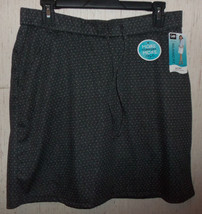 Nwt Womens Lee Relaxed Fit Gray W/ White Polka Dots Knit Skort Size 6 - $25.20