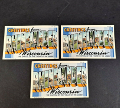 Vintage 3-PC Linen Post Card Lot Of Rhinelander Wis Tourism Unstamped Postcards! - £8.98 GBP