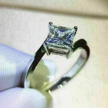 2.50CT Princesa Imitación Anillo de Compromiso Diamante 14K Oro Blanco Chapado - £102.41 GBP