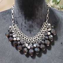 Womens Fashion Black Rhinestones Beaded Necklace Jewellery with Lobster ... - £23.46 GBP