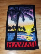 Hawaii Oversized Vintage Beach Towel Sunset On The Beach Palm Trees 40x64 - £12.91 GBP