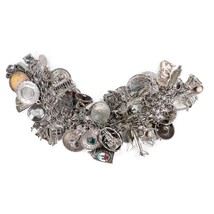 Sterling Silver Charm Bracelet 40 Charm Disney Europe US Travel Loaded 1... - $344.99