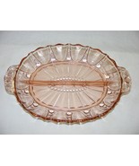 Vintage Pink Depression Glass Hocking Divided  Tray Oyster &amp; Pearl Patte... - $553.18 MXN
