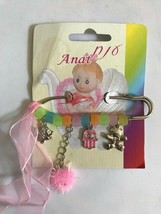 BABY PIN CHAMSAH PINK - includes Teddy Bear, Hamsah &amp; Pacifier ch - 3.5 ... - £8.64 GBP