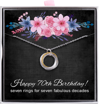 70Th Birthday Gifts for Women Girls - Sterling Silver Interlocking Knot Circles - £46.93 GBP