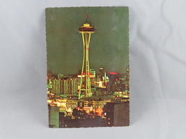 Vintage Postcard - Space Needle at Night Seattle Washington - Dexter Press - $15.00