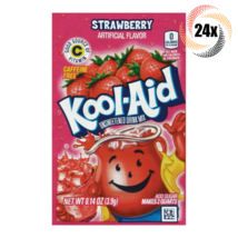 24x Packets Kool-Aid Strawberry Caffeine Free Soft Drink Mix | Fast Shipping! | - £13.03 GBP