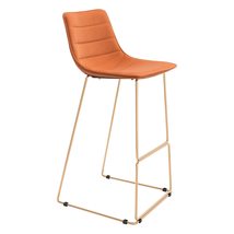 Bar Chair (Set of 2) Orange Gold Modern Contemporary Foam Steel Metal Fi... - £227.27 GBP