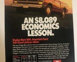 Dodge Ram 100 Vintage Print Ad Advertisement pa11 - £5.41 GBP