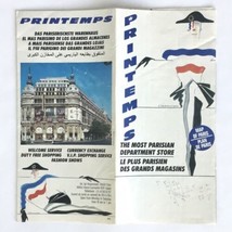 Vintage Printemps Department Store France Paris Map Brochure 1989 Multi Language - £19.55 GBP