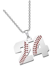 Baseball Jersey Number Necklace Stainless Steel for - £30.97 GBP