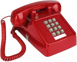 Push Button Retro Corded Phone Desk Telephone Vintage Working Loud Black... - $49.95