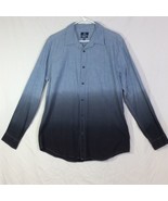 George Shirt Slim Fit Size L Graduated Blue Long Sleeve Button Down Cotton - £11.55 GBP