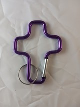 Aluminum Hook Carabiner Purple Cross Shaped Key Chain, Backpack Clip, 1 PC - $65.23 MXN