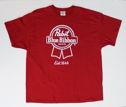 Pabst Blue Ribbon Beer Est. 1844 - Men&#39;s Red T-Shirt - Size XX-Large (2XL) - $14.99