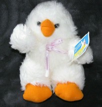 Dandee The Bunny Train Stuffed Plush Fluffy White Easter Duck Chick Purple Bow - £35.52 GBP