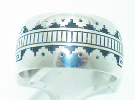 TRIBAL DESIGN CUFF BRACELET REAL SOLID .925 STERLING SILVER 86.7 g - £680.67 GBP