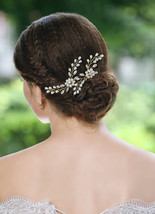 2 pcs Yean Gold Bridal Hair Pins Bride Wedding - £7.52 GBP