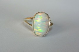 Natural Certified Fire Opal 6.10 Ct 925 Sterling Silver Ring for Men and Women - £69.45 GBP