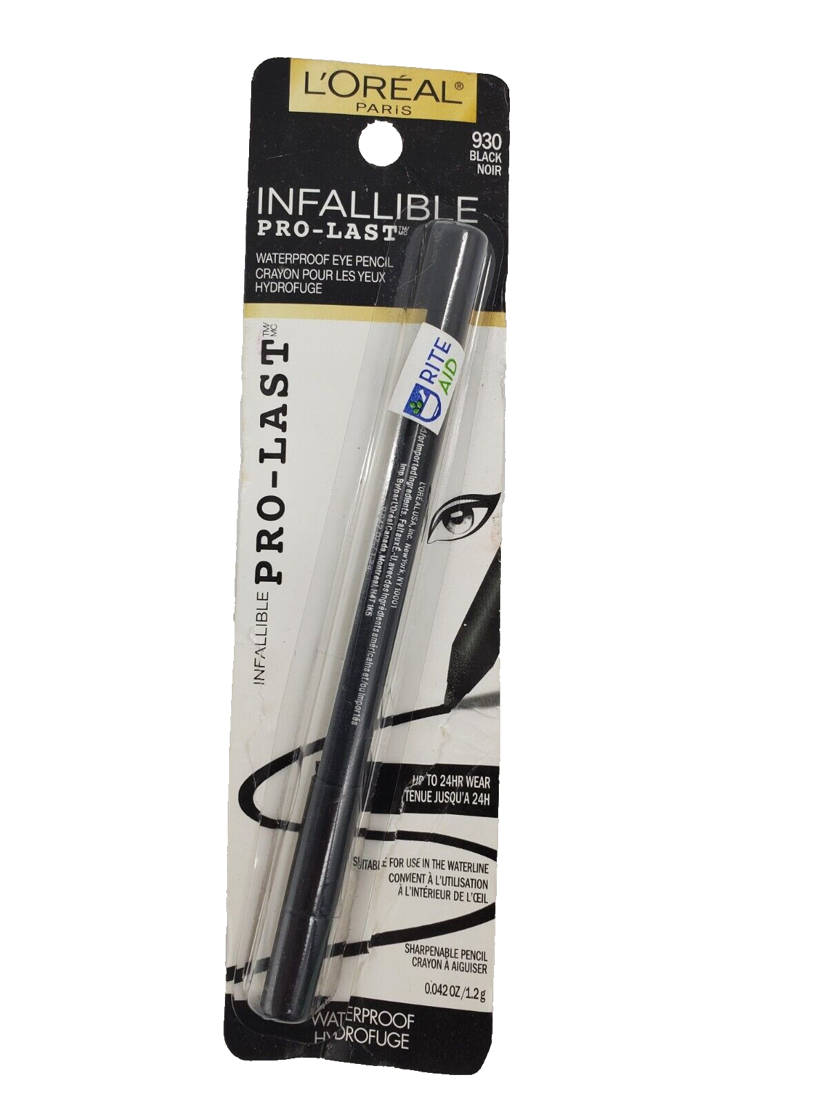 Loreal Paris Infallible Pro-Last Waterproof Eye Pencil 930 Black - $9.99