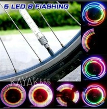 2 X Rainbow Bicycle Bike Cycling Night Lights 4 Cars Too Valve Stem Rim Caps W@W - £9.67 GBP