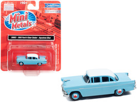 1955 Ford 4-Door Sedan Aquatone Blue with White Top 1/87 (HO) Scale Model Car by - $35.94