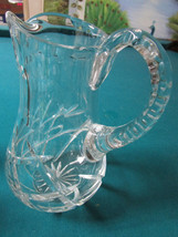 GORGEOUS PITCHER JAR CUT CRYSTAL CLEAR 9&quot;X 6 1/2&quot; MIDCENTURY - £99.16 GBP