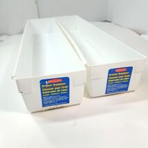 Vintage Rubbermaid Drawer Organizer set 2 white 2917 plastic bins contai... - €19,71 EUR