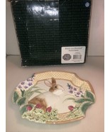 Vintage 2000 Fitz &amp; Floyd Essentials Botanical Bunny Canape Plate 10”x8”... - $27.34 CAD