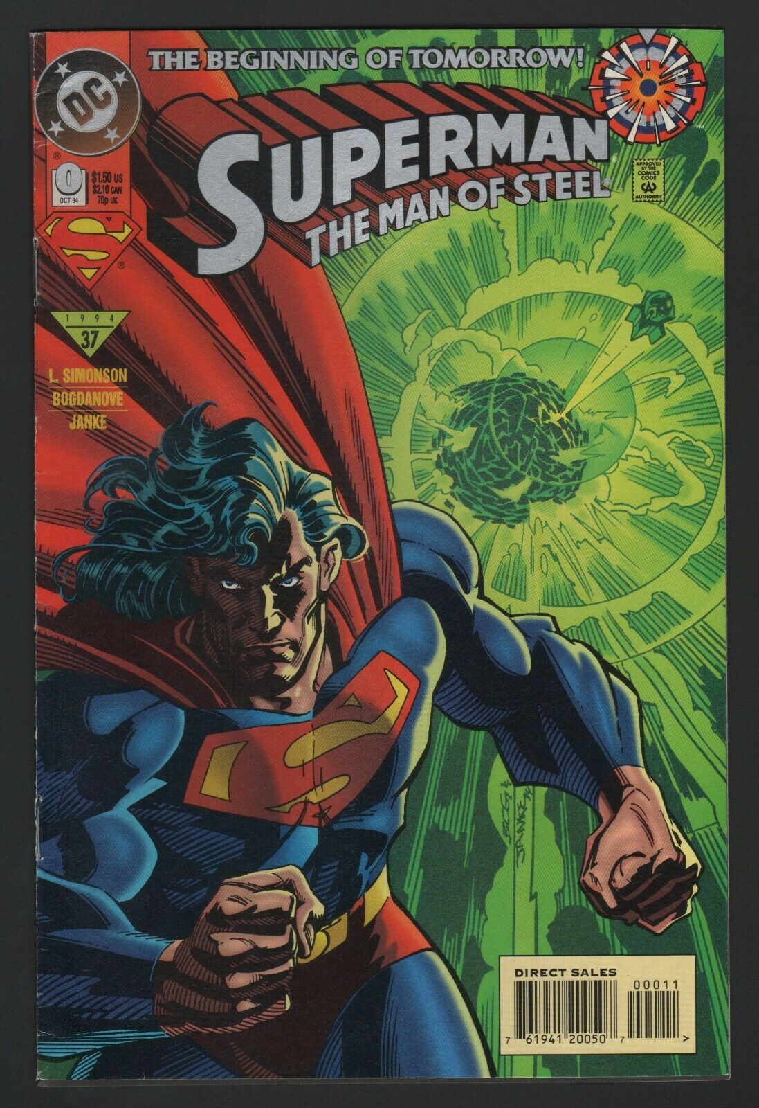 SUPERMAN: THE MAN OF STEEL #0, 1994, DC, FN/VF, THE BEGINNING OF TOMORROW! - $2.97