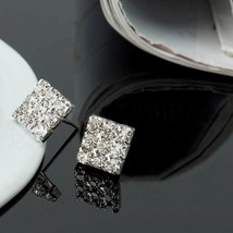Men’s Boy’s  RONALDO 18ct White Gold Plate Cubic Zirconia Crystal Earrings - £19.66 GBP