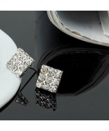 Men’s Boy’s  RONALDO 18ct White Gold Plate Cubic Zirconia Crystal Earrings - £19.54 GBP