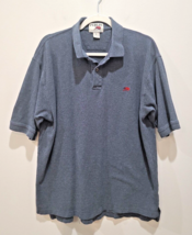 Perlis Polo Shirt Large L Peruvian Cotton Crawfish Casual Charcoal Heath... - $18.00