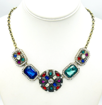 Erica Lyons Jeweled Multicolor Rhinestone Necklace - £14.31 GBP