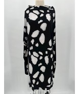 Norma Kamali Long Sleeve Cowl Neck Dress Sz M Black White Dolman - £57.89 GBP