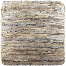 Gambellara Leather Cotton Pouf Southwestern India Made - $192.93