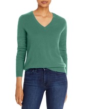 C by Bloomingdale&#39;s Cashmere V-Neck Cashmere Sweater Green XS B4HP $195 - $49.95