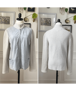 Salvatore Ferragamo Wool Cashmere and Sueded Leather Full Zip Cardigan J... - €89,60 EUR