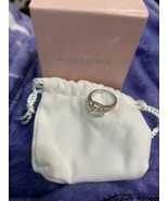 Diamonique 2.30 cttw Two-Tone 3-Stone Ring Sterling Silver Size 9 - $74.24