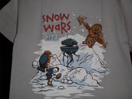 Tee Fury Star Wars Youth Xlarge &quot;Snow Wars&quot; Snowball Fight On Hoth Shirt Gray - £10.16 GBP