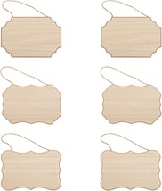 Juvale 6-Pack Of Unfinished Mdf Hanging Wood Plaques For Crafts With, 3 Designs - £23.17 GBP