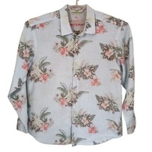 Tommy Bahama Linen Shirt XL Men Floral Riviera Breezer Light Mistral Long Sleeve - £55.40 GBP